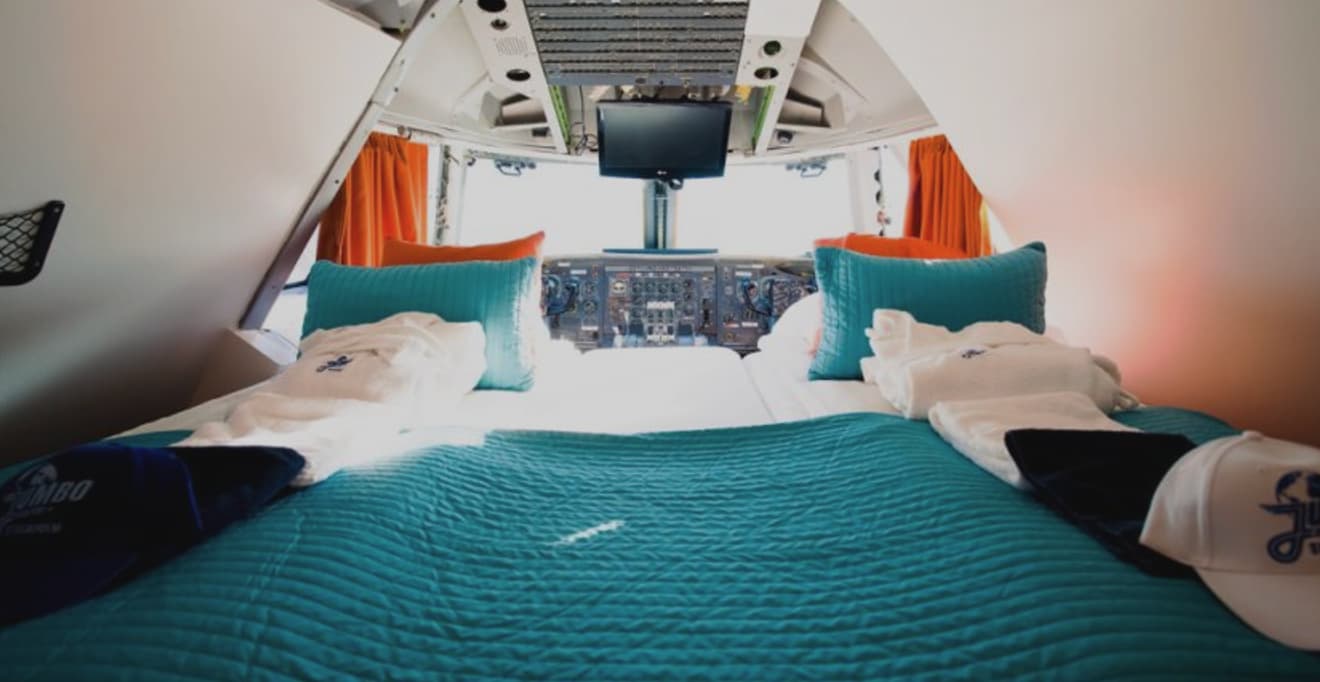 plane turned into hotel